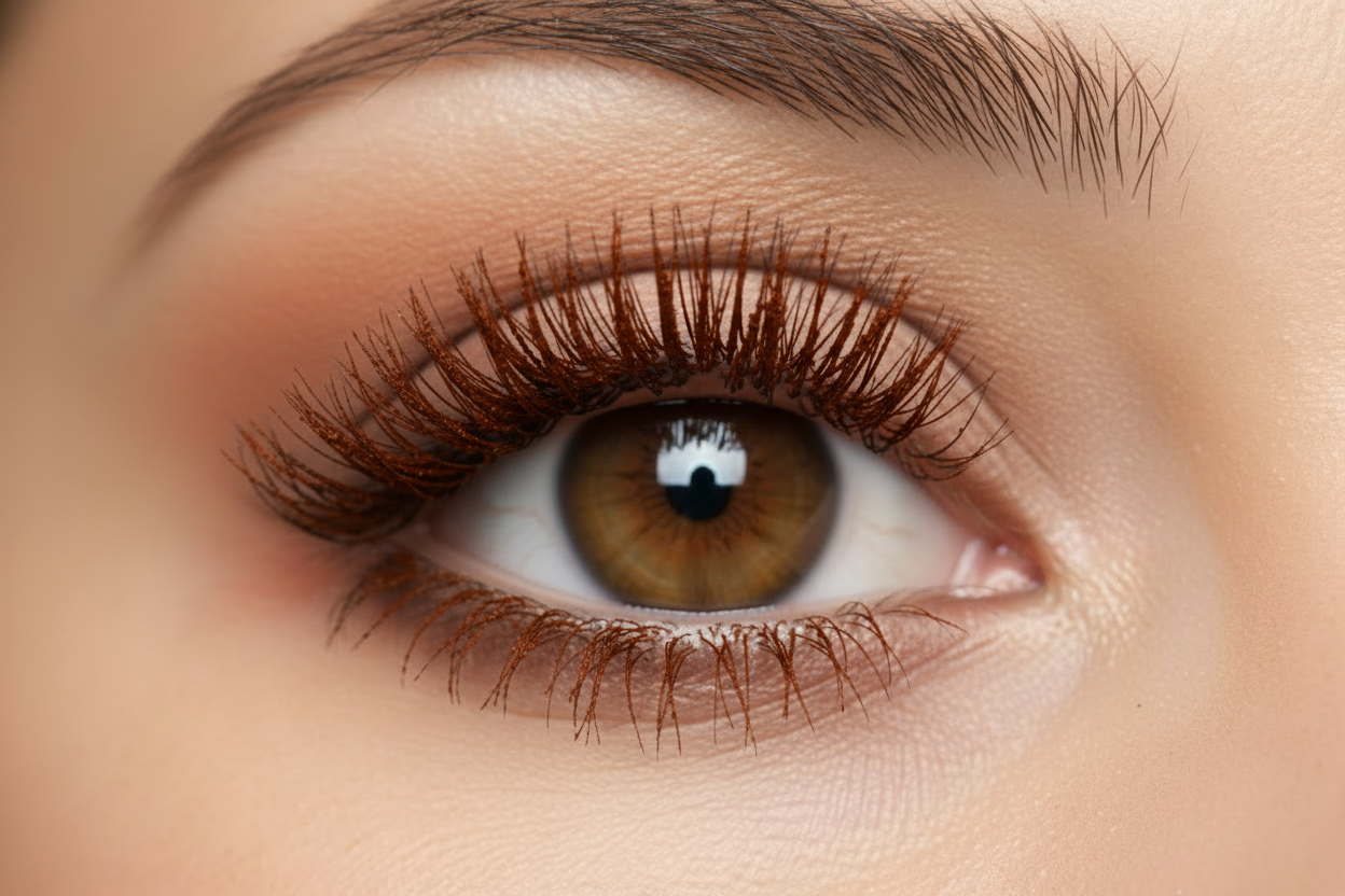 make the lashes look more brown